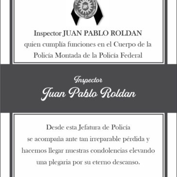 Duelo nacional por el asesinato del inspector Juan Pablo Roldán