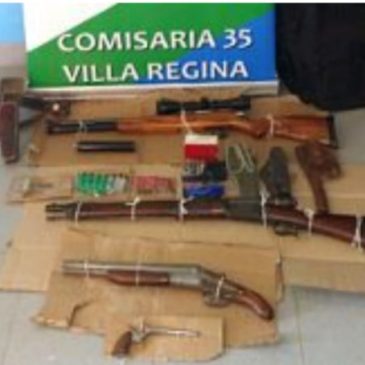 Villa Regina: se secuestraron armas, municiones, drogas y una motocicleta