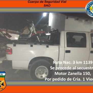 Control vehicular: se secuestraron dos motocicletas en San Antonio Oeste