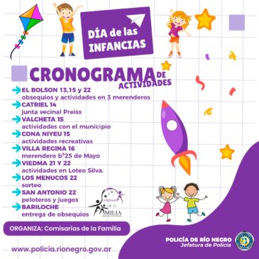 Día de las infancias: cronograma de las actividades de las Comisarías de la Familia para que los peques festejen