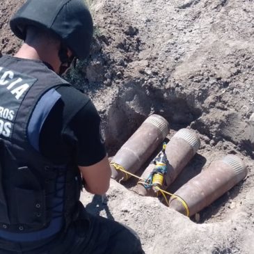 Bomberos de la Policía neutralizaron municiones de artillería halladas en Patagones
