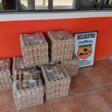 Valle Medio: Policía decomisó cerca de 50 maples de huevos transportados de manera ilegal
