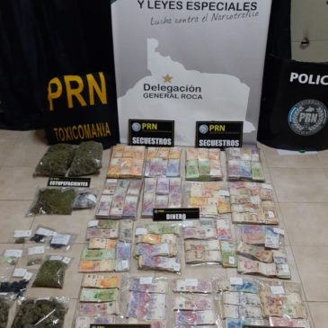 La Policía de Río Negro secuestró drogas y más de 3 millones de pesos en General Roca