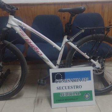 Recuperan bicicleta sustraída en Cipolletti