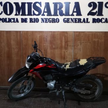 Se recuperó una moto con pedido de secuestro en General Roca