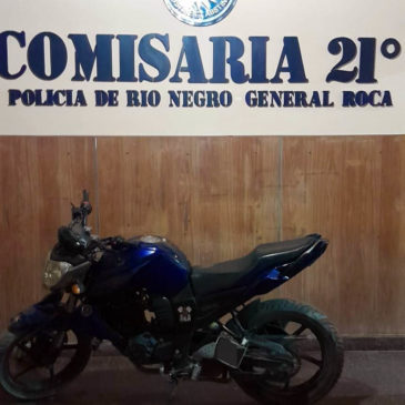 Policía recuperó una moto que había sido robada en General Roca