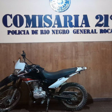 La Policía recuperó una moto con pedido de secuestro en General Roca