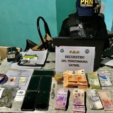 Allanamiento en Catriel: secuestran estupefacientes, municiones y dinero en efectivo