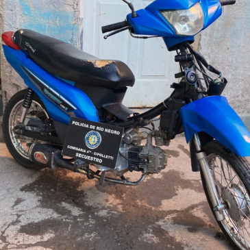 La Policía recuperó una moto con pedido de secuestro en Cipolletti