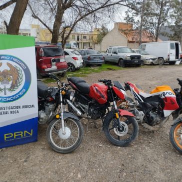 La Policía de Río Negro logró recuperar tres motocicletas con pedido de secuestro