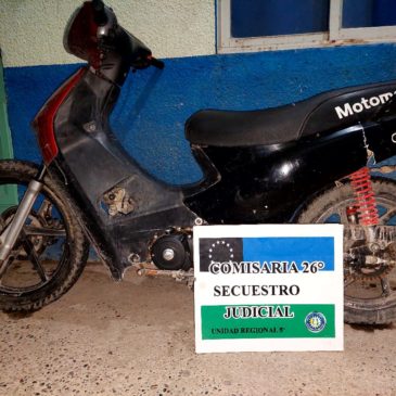 Recuperan una moto en Fernández Oro que había sido robada en Cipolletti