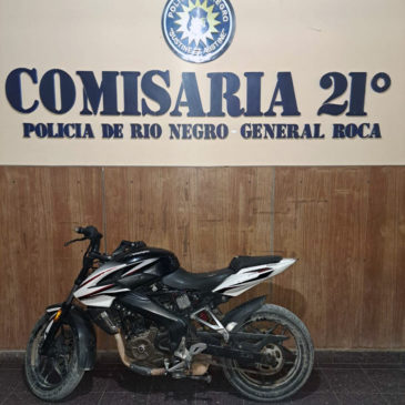 Recuperan una moto en General Roca que había sido robada en Neuquén