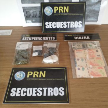 General Roca: secuestran droga y dinero en un allanamiento por narcomenudeo