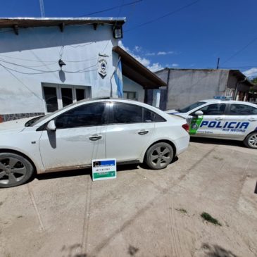 Cinco Saltos: Policía recuperó auto sustraído en Neuquén