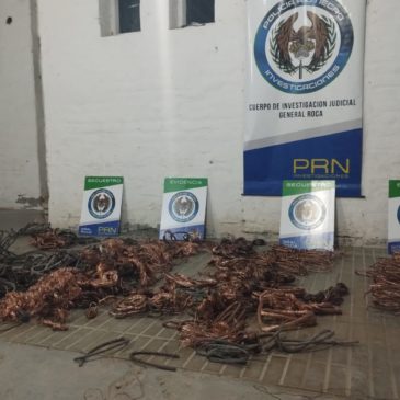 La Policía de Río Negro incautó 200 kilos de cobre en General Roca