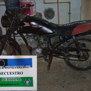 Barda del Medio: Policía recuperó dos motos con pedido de secuestro