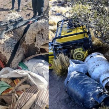 Policías de Maquinchao y El Caín detuvieron a cinco sujetos y recuperaron elementos robados en un campo