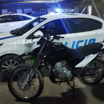 Una moto con pedido de secuestro fue recuperada en Villa Regina