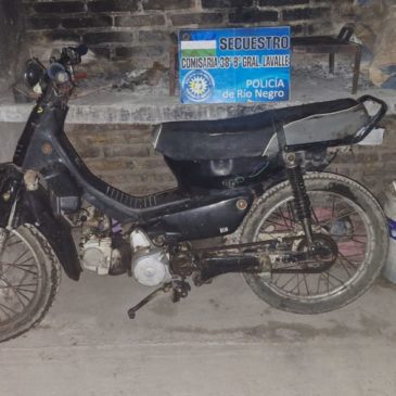 En una rápida intervención policial fue recuperada una moto robada