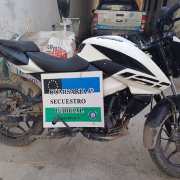 Incautan moto que circulaba por las calles de Cipolletti con pedido de secuestro de Neuquén