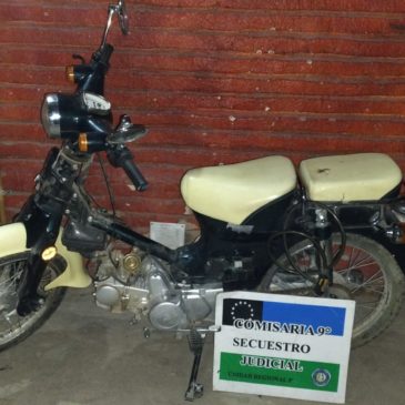 Dejó estacionada la moto y se la robaron, la policía la recuperó