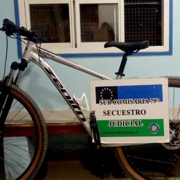 La Policía recuperó bicicleta que había sido robada mientras estaba estacionada