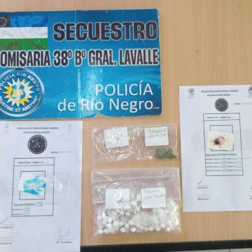 Policía incautó drogas durante un allanamiento en Viedma