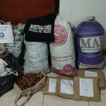 La Policía de Río Negro secuestró más de 200 kilos de cable de cobre en Beltrán