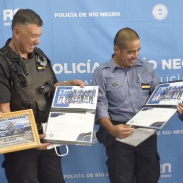 La Jefatura de Policía recibió a dos efectivos de la Policía de Río Negro por su destacada participación en la bicicleteada “XII Cruzada Homenaje” en Neuquén