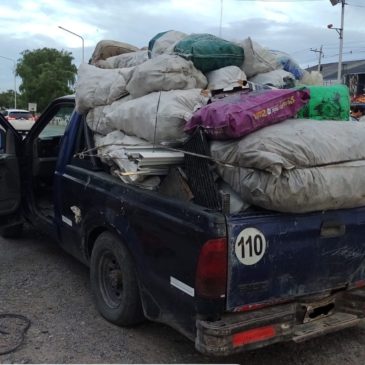 El Cuerpo de Seguridad Vial de Cipolletti secuestró baterías y radiadores transportados de manera irregular en una camioneta