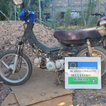 Cipolletti: Policía secuestró una moto vinculada a un hecho delictivo