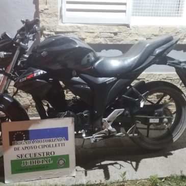 Cipolletti: Policía incautó moto con pedido de secuestro que circulaba sospechosamente