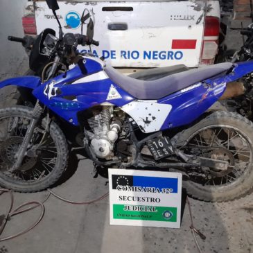 Cipolletti: Policía incautó una moto con pedido de secuestro vigente por el delito de robo