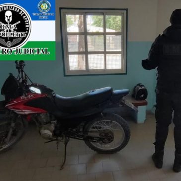 La Brigada Motorizada de Cipolletti incautó una moto que tenía pedido de secuestro de Neuquén