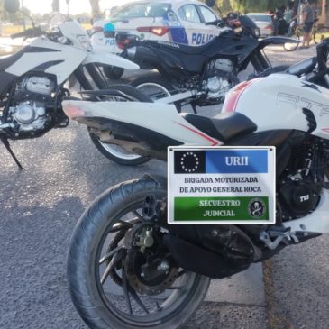 Varias motos secuestradas durante la semana en jurisdicción de la Regional Segunda de Roca