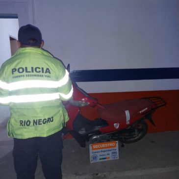 Motocicleta robada fue secuestrada en control vehicular en Ruta Nacional 3