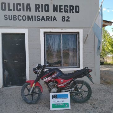 Policía incautó moto con pedido de secuestro de Neuquén