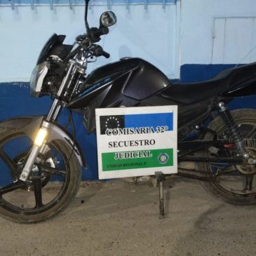 En trabajo preventivo, la Policía encontró moto con pedido de secuestro