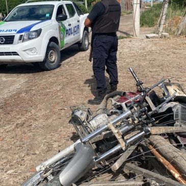 Policía recuperó una moto robada en la Toma Unión de Viedma