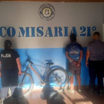 La Policía detuvo una persona y recuperó la bicicleta que había robado