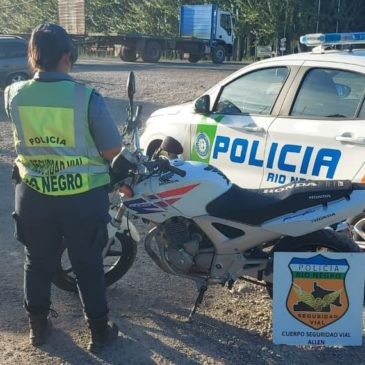 Retienen una moto con pedido de secuestro vigente por estar relacionada a un robo